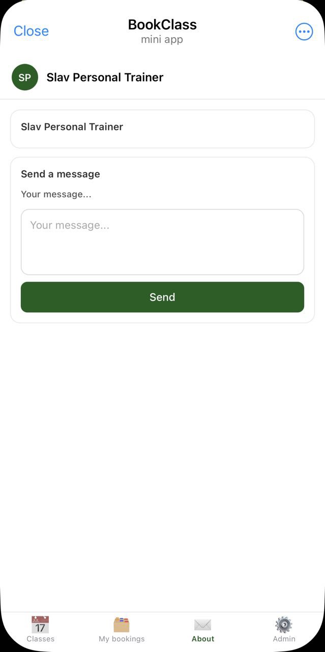 Contact instructor screen